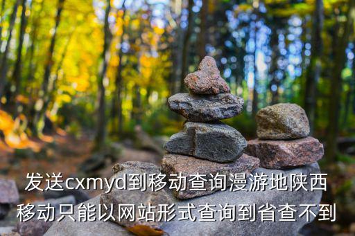 發送cxmyd到移動查詢漫游地陜西移動只能以網站形式查詢到省查不到