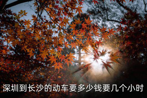 深圳到長(zhǎng)沙的動(dòng)車要多少錢要幾個(gè)小時(shí)
