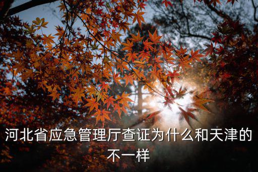 河北省應急管理廳查證為什么和天津的不一樣