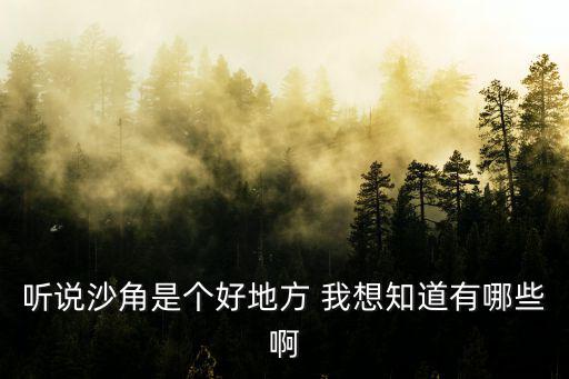 聽說沙角是個好地方 我想知道有哪些啊