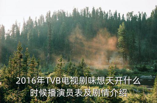 2016年TVB電視劇味想天開什么時候播演員表及劇情介紹