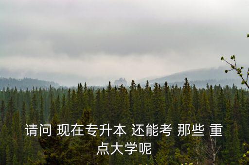 請問 現在專升本 還能考 那些 重點大學呢