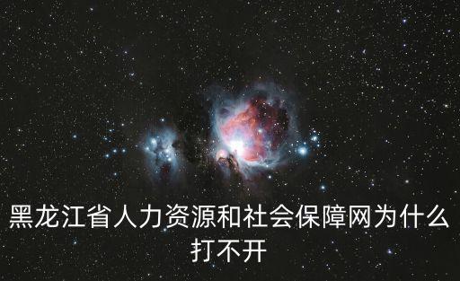 黑龍江省人力資源和社會(huì)保障網(wǎng)為什么打不開