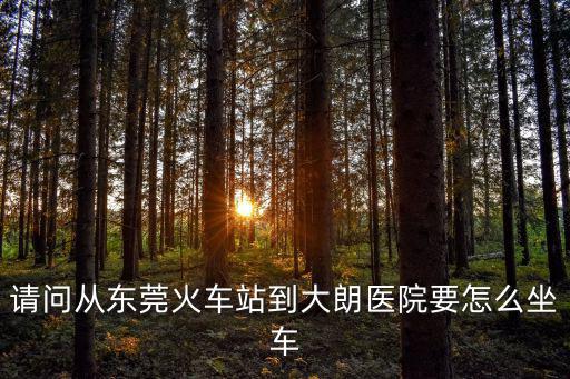 請問從東莞火車站到大朗醫院要怎么坐車