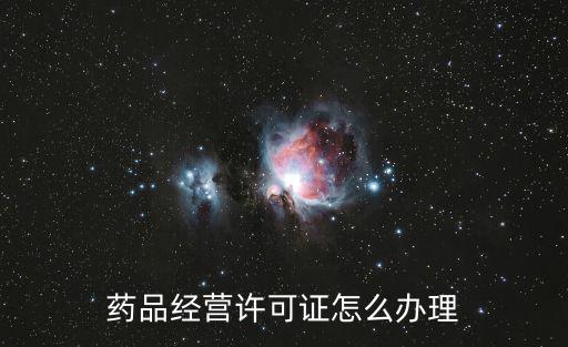 藥品經營許可證怎么辦理
