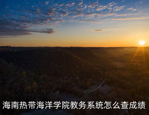 海南熱帶海洋學(xué)院教務(wù)系統(tǒng)怎么查成績