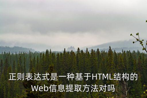正則表達式是一種基于HTML結構的Web信息提取方法對嗎