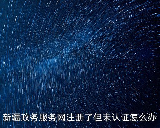 新疆公共就業(yè)服務(wù)網(wǎng)，新疆政務(wù)服務(wù)網(wǎng)注冊了但未認證怎么辦