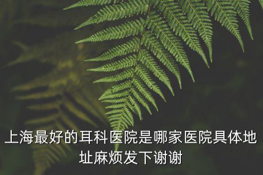 上海耳科醫(yī)院，上海最好的耳科醫(yī)院是哪個(gè)