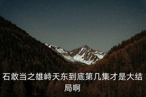 石敢當(dāng)之雄峙天東到底第幾集才是大結(jié)局啊