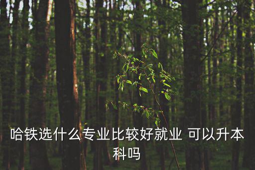 哈鐵選什么專業(yè)比較好就業(yè) 可以升本科嗎