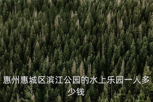 濱江濕地水上樂園，惠州惠城區濱江公園的水上樂園一人多少錢