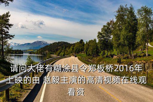 請問大佬有糊涂縣令鄭板橋2016年上映的由 趙毅主演的高清視頻在線觀看資