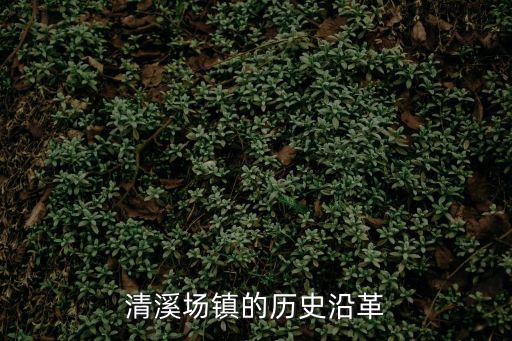 清溪場鎮的歷史沿革