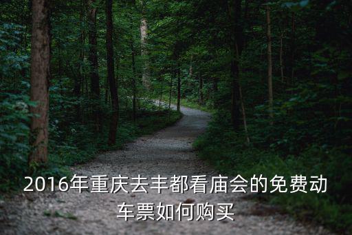 2016年重慶去豐都看廟會的免費動車票如何購買