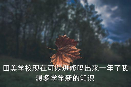 田美學校現在可以進修嗎出來一年了我想多學學新的知識