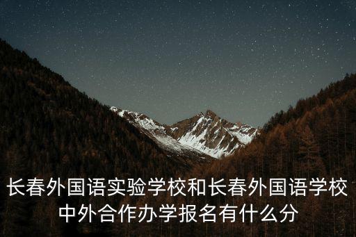 長春外國語實驗學校和長春外國語學校中外合作辦學報名有什么分
