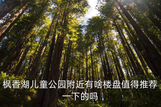 楓香湖兒童公園，楓香湖兒童公園附近有啥樓盤值得推薦一下的嗎