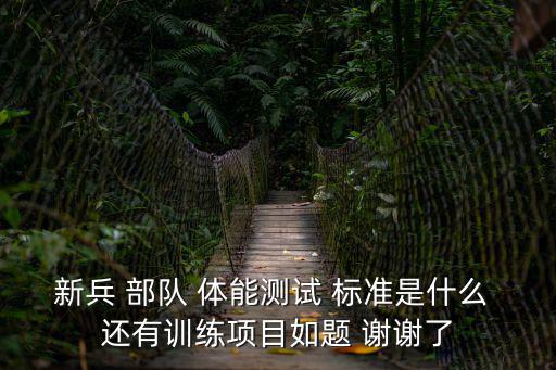 軍人體能標(biāo)準(zhǔn)，新兵 部隊(duì) 體能測(cè)試 標(biāo)準(zhǔn)是什么 還有訓(xùn)練項(xiàng)目如題 謝謝了