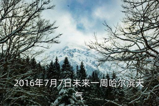 2016年7月7日未來一周哈爾濱天氣