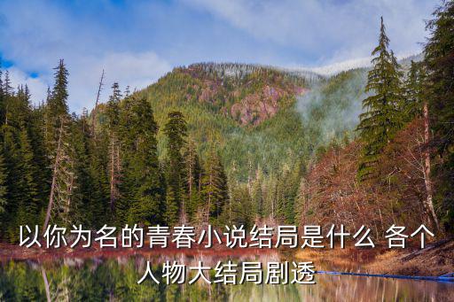 以你為名的青春小說結局是什么 各個人物大結局劇透