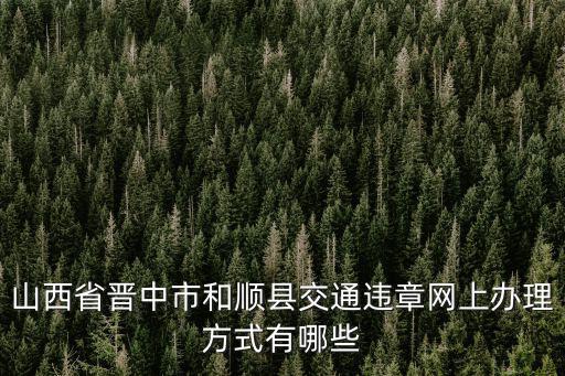 山西省晉中市和順縣交通違章網(wǎng)上辦理方式有哪些