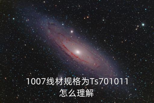 1007線材規格為Ts701011怎么理解