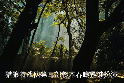 獵狼特戰隊第三部杉木春曦是誰扮演