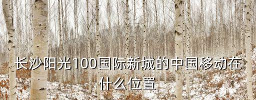長沙陽光100國際新城的中國移動在什么位置