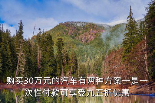 購買30萬元的汽車有兩種方案一是一次性付款可享受九五折優惠