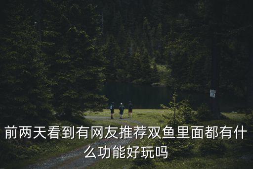 前兩天看到有網友推薦雙魚里面都有什么功能好玩嗎