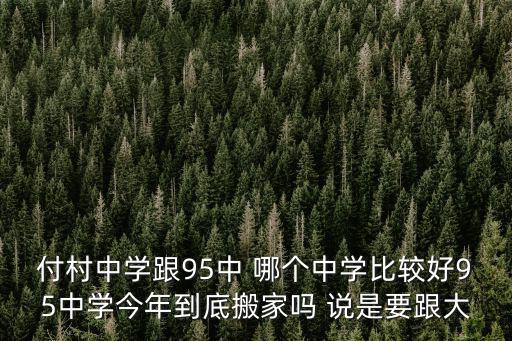 付村中學跟95中 哪個中學比較好95中學今年到底搬家嗎 說是要跟大