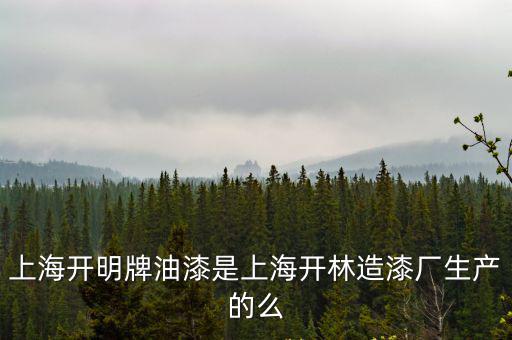 上海開明牌油漆是上海開林造漆廠生產的么