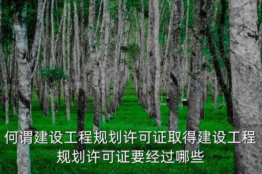 何謂建設工程規劃許可證取得建設工程規劃許可證要經過哪些