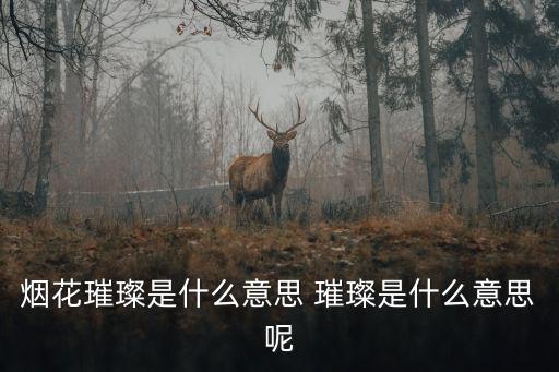煙花璀璨是什么意思 璀璨是什么意思呢