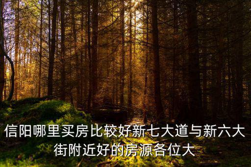 信陽哪里買房比較好新七大道與新六大街附近好的房源各位大