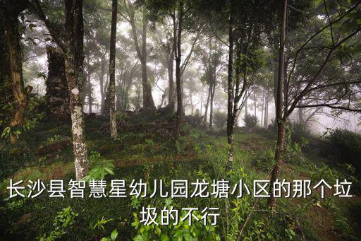 長沙縣智慧星幼兒園龍塘小區的那個垃圾的不行