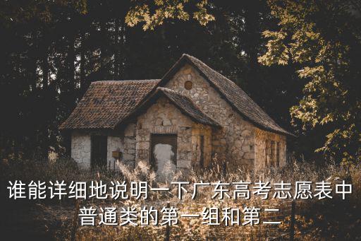 誰能詳細地說明一下廣東高考志愿表中普通類的第一組和第二