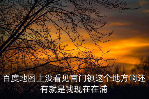 百度地圖上沒看見南門鎮這個地方啊還有就是我現在在浦