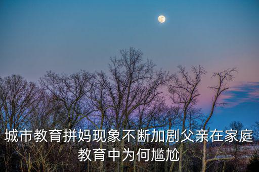 城市教育拼媽現(xiàn)象不斷加劇父親在家庭教育中為何尷尬