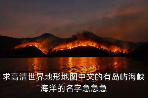求高清世界地形地圖中文的有島嶼海峽海洋的名字急急急