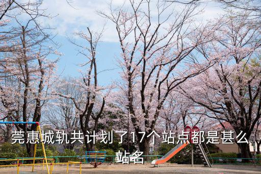莞惠城軌共計劃了17個站點都是甚么站名