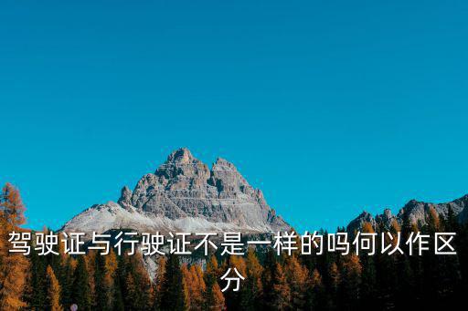 駕駛證與行駛證不是一樣的嗎何以作區分