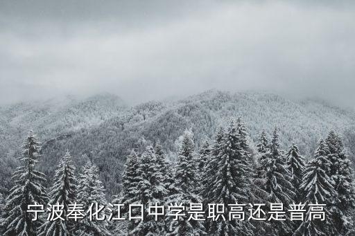 寧波奉化江口中學是職高還是普高