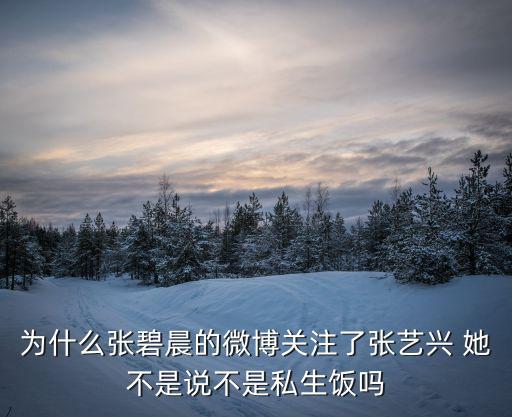 為什么張碧晨的微博關注了張藝興 她不是說不是私生飯嗎