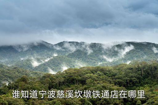 誰知道寧波慈溪坎墩鐵通店在哪里