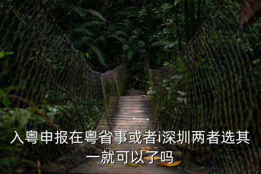 入粵申報(bào)在粵省事或者i深圳兩者選其一就可以了嗎