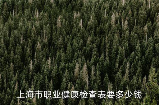 上海市職業健康檢查表要多少錢