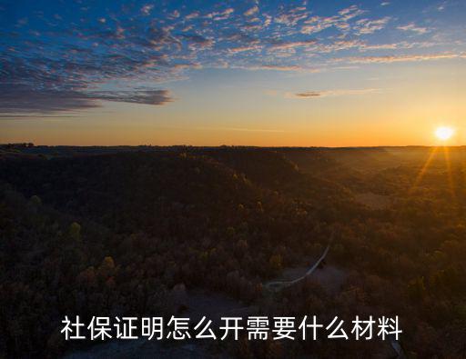 社保證明怎么開需要什么材料