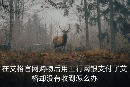 艾格購物，在艾格官網(wǎng)購物后用工行網(wǎng)銀支付了艾格卻沒有收到怎么辦